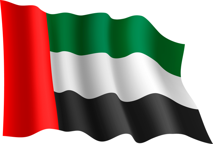 Waving flag of United Arab Emirates